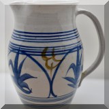 P14. Jamestown Pottery pitcher. 7”h - $20